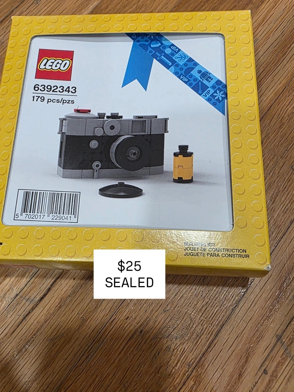 Lego Yellow Box Camera Model Kit with Black and Gray Camera Build
